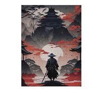 Adults Puzzles 500 PCS Jigsaws Samurai Japanese Landscape Adult Puzzles Brain Teaser Game Stress Reliever Unique Gifts for Birthday And Christmas 500 PCS