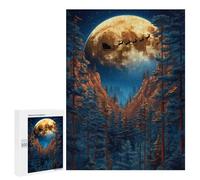 Adults Puzzles 500 PCS Jigsaws Santas Flight Through Forest Puzzle for Adults Brain Teaser Game Analysis And Logic Parent-child Interaction 500 PCS