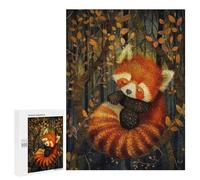 Adults Puzzles 500 PCS Jigsaws Sleeping Red Panda Puzzle for Adults Toy Wall Decor Stress Reliever Difficult And Challenge 500 PCS
