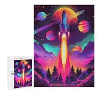 Adults Puzzles 500 PCS Jigsaws Space Rocket Adventure Adult Jigsaw Puzzle Family Games Stress Reliever Parent-child Interaction 500 PCS