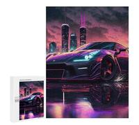 Adults Puzzles 500 PCS Jigsaws Synthwave Sportscar Jigsaw for Adults Anti-Stress Toys But Fun And Humorous Parent-child Interaction 500 PCS