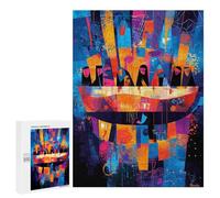 Adults Puzzles 500 PCS Jigsaws The Last Supper Reinterpreted - Abstract Geometric Expressionism Adult Jigsaw Puzzle Family Games Stress Reliever Parent-child Interaction 500 PCS