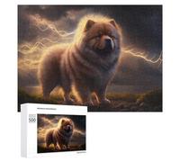 Adults Puzzles 500 PCS Jigsaws Thundering Chow Chow Majesty -1 Teenagers Puzzles Hands-on Game Hand Speed Race Parent-child Interaction 500 PCS