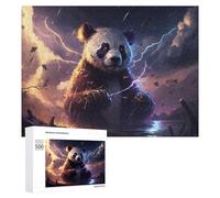 Adults Puzzles 500 PCS Jigsaws Thundering Panda Storm Teenagers Puzzles Hands-on Game Hand Speed Race Parent-child Interaction 500 PCS