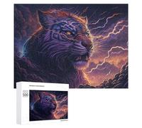 Adults Puzzles 500 PCS Jigsaws Thundering Tiger Storm Teenagers Puzzles Hands-on Game Hand Speed Race Parent-child Interaction 500 PCS