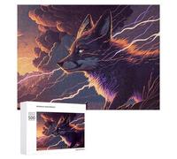 Adults Puzzles 500 PCS Jigsaws Thundering Wolf Epic Fantasy Artwork -1 Teenagers Puzzles Hands-on Game Hand Speed Race Parent-child Interaction 500 PCS
