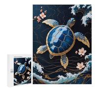 Adults Puzzles 500 PCS Jigsaws Turtle Gold Kintsugi Art Jigsaw for Adults Anti-Stress Toys But Fun And Humorous Parent-child Interaction 500 PCS