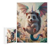 Adults Puzzles 500 PCS Jigsaws Unicorn Dragon Winged Hedgehog Puzzle for Adults Toy Wall Decor Stress Reliever Difficult And Challenge 500 PCS