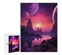 Adults Puzzles 500 PCS Jigsaws Violet Alien Planet Teenagers Puzzles Hands-on Game Hand Speed Race Parent-child Interaction 500 PCS