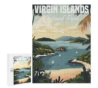 Adults Puzzles 500 PCS Jigsaws Virgin Islands National Park Puzzle for Adults Toy Wall Decor Stress Reliever Difficult And Challenge 500 PCS