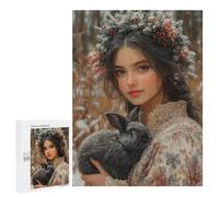 Adults Puzzles 500 PCS Jigsaws Winter Wonderland Bunny-7 Jigsaw Puzzles for Teenagers Precision Cutting Parent-child Interaction Beautiful Design Game 500 PCS