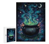 Adults Puzzles 500 PCS Jigsaws Witchs Cauldron Under A Starry Sky Puzzle for Adults Toy Wall Decor Stress Reliever Difficult And Challenge 500 PCS