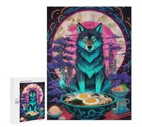Adults Puzzles 500 PCS Jigsaws Wolf Ramen Art Puzzle for Adults Toy Wall Decor Stress Reliever Difficult And Challenge 500 PCS