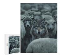 Adults Puzzles 500 PCS Jigsaws Wolf Sheep Creative Puzzle for Adults Brain Teaser Game Analysis And Logic Parent-child Interaction 500 PCS