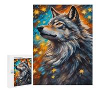 Adults Puzzles 500 PCS Jigsaws Wolf Star Painting Teenagers Puzzles Hands-on Game Hand Speed Race Parent-child Interaction 500 PCS