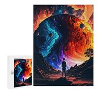 Adults Puzzles 500 PCS Jigsaws Yin-Yang Universe Cosmic Balance Jigsaw for Adults Toy Wall Decor Perfect Decoration Parent-child Interaction 500 PCS
