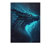 Adults Puzzles 52x38cm/1000pcs Jigsaws Blue Dragon's Thunder Teenagers Puzzles Hands-on Game Perfect Decoration Birthday And Unique Gifts 52x38cm/1000pcs