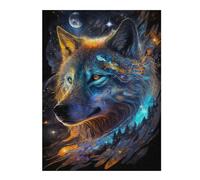 Adults Puzzles 52x38cm/1000pcs Jigsaws Galactic Wolf Portrait -15 Teenagers Puzzles Hands-on Game Perfect Decoration Birthday And Unique Gifts 52x38cm/1000pcs