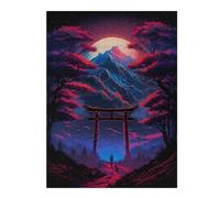 Adults Puzzles 52x38cm/1000pcs Jigsaws Torii Gate Under A Full Moon Teenagers Puzzles Hands-on Game Perfect Decoration Birthday And Unique Gifts 52x38cm/1000pcs