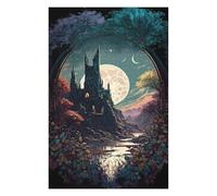 Adults Puzzles 75x50cm/1000pcs Jigsaws Castle Under The Moonlit Sky Teenagers Puzzles Hands-on Game Perfect Decoration Birthday And Unique Gifts 75x50cm/1000pcs