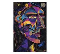 Adults Puzzles 75x50cm/1000pcs Jigsaws Futuristic Abstract Vision - Neon Cubist Portrait Puzzle for Adults Family Games Staycation Kill Time for Is Ideal As A Gift 75x50cm/1000pcs