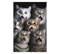 Adults Puzzles 75x50cm/1000pcs Jigsaws Surprised Cats Compilation Teenagers Puzzles Hands-on Game Perfect Decoration Birthday And Unique Gifts 75x50cm/1000pcs