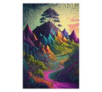 Adults Puzzles 75x50cm/1000pcs Jigsaws Whimsical Rainbow Mountainscape Teenagers Puzzles Hands-on Game Perfect Decoration Birthday And Unique Gifts 75x50cm/1000pcs