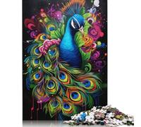 Adults Puzzles Jigsaw 1000 Pieces Jigsaw Graffiti Art Peacock Puzzle Wooden Jigsaw Education Toys Puzzle Casual Games 1000pcs (75x50cm)