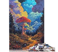 Adults Puzzles Jigsaw 500 Pieces Jigsaw Forest Mushroom Puzzle Jigsaw Education Game Toys Family Decoration 500pcs (52x38cm)