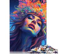 Adults Puzzles Jigsaw 500 Pieces Jigsaw Psychedelic Girl No2 Puzzle Jigsaw Education Game Toys Family Decoration 500pcs (52x38cm)