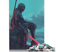 Adults Puzzles Jigsaw 500 Pieces Jigsaw Sword Warrior Puzzle Jigsaw Education Game Toys Family Decoration 500pcs (52x38cm)