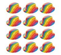 Adults Rainbow Bowler Hat - Pack of 12 - Multicoloured Plastic Bowler Hat - Pride Month Pride March Pride Events Fancy Dress Accessory