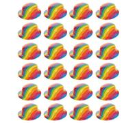 Adults Rainbow Bowler Hat - Pack of 24 - Multicoloured Plastic Bowler Hat - Pride Month Pride March Pride Events Fancy Dress Accessory