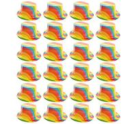 Adults Rainbow Top Hat - Pack of 24 - Multicoloured Plastic Top Hat - Pride Month Fancy Dress Accessory