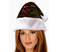 Adult's Red and Green Reversible Sequin Christmas Hat