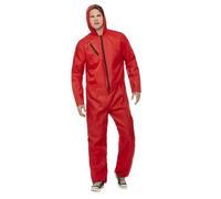 Adults Red Bank Heist Robber Jumpsuit Fancy Dress Costume