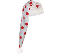 Adults Red & White Polka Dot Victorian Style Night Cap Fancy Dress Novelty Hat