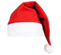Adults Santa Hat - Pack of 6 - Red Felt Father Christmas Hat with a White Trim and White Bobble - Mens Ladies Christmas Fancy Dress Costume Accessory