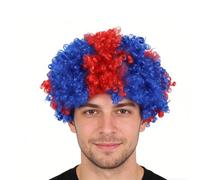 Adults Scottish Rugby Accessory Set, Adults Six Nations Wig, England Afro Wig, Flag Afro Wig, Mens Womens Rugby Sports Team Supporters Fancy Dress Costume Accessory Set (Blue)