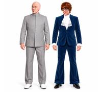 Adults Secret Agent & Evil Genius Duo Costume Set Couples Fancy Dress | 1960s secret agent and evil genius look, couples duo costume, two outfits, sizes Small to XXX-Large, fancy dress party set
