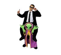 ADULTS SECRET AGENT FANCY DRESS COSTUME - ALIEN HUNTER FANCY DRESS COSTUME - BLACK SUIT, RIDE ON ALIEN TROUSERS, SUNGLASSES AND BLACK TIE (MEDIUM)