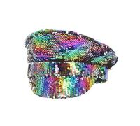 Adults Sequin Captains Hat Deluxe Pride Rainbow Fancy Dress Hat