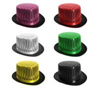 Adults Sequin Top Hat - Pack of 1 - Satin Pink Sequins Decoration - Perfect for Magical Shows, Stage Productions, Ringmaster Hat, Hen Night and Other Fancy Dress Events