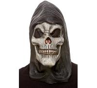 Adults Skull Hooded Mask Mens Ladies Skeleton Halloween Fancy Dress Accessory