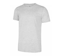Adults Slim Fit Cool Breathable Crew Neck Tee Shirts Mens Plain Short Sleeve Sports Cotton Tops Heather Grey