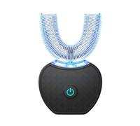 Adults Sonic Electric 360° U-Toothbrush, Auto Deep Clean Teeth Whitening & Gum Care, Rechargeable U-Shape Electric Toothbrush (Black)