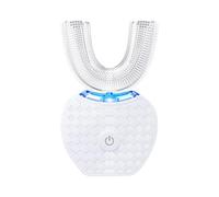 Adults Sonic Electric 360° U-Toothbrush, Auto Deep Clean Teeth Whitening & Gum Care, Rechargeable U-Shape Electric Toothbrush (White)