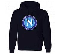 Adults SSC Napoli (Serie A) Retro Crest Hoodie (MEDIUM) Navy Blue