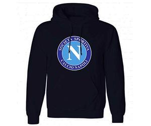 Adults SSC Napoli (Serie A) Retro Crest Hoodie (X-LARGE)
