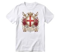 Adults St George’s Day T-Shirt Women’s England Rose Graphic Tee Patriotic UK Flag Design Short Sleeve Casual Idea British Pride Clothing Celebration Wear